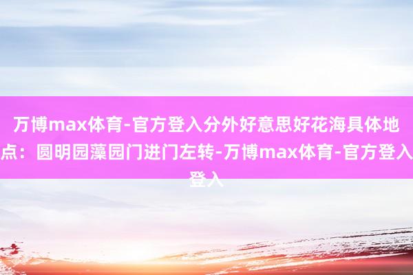 万博max体育-官方登入分外好意思好花海具体地点：圆明园藻园门进门左转-万博max体育-官方登入